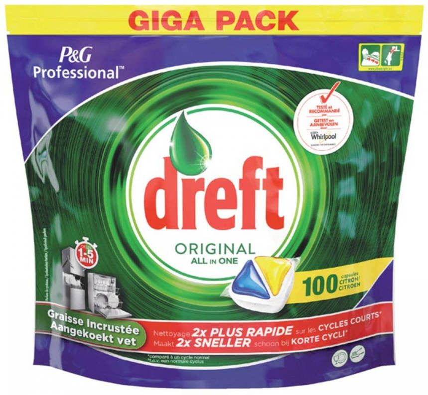 Dreft All in One Vaatwastabletten Lemon 100 Tabs