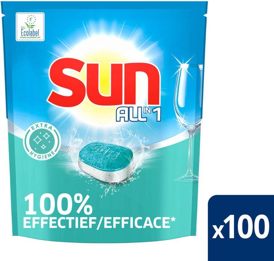 Sun All in One Vaatwastabletten Hygiëne Voordeelverpakking 2 X 100 Tabs