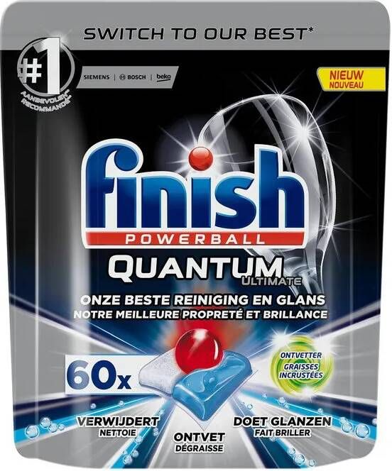 Finish Quantum Ultimate Active Blue Ontvetter Vaatwastabletten 60 Stuks