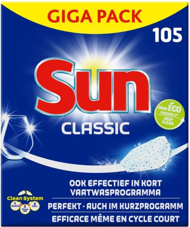 Sun Vaatwastabletten, Classic 105 stuks